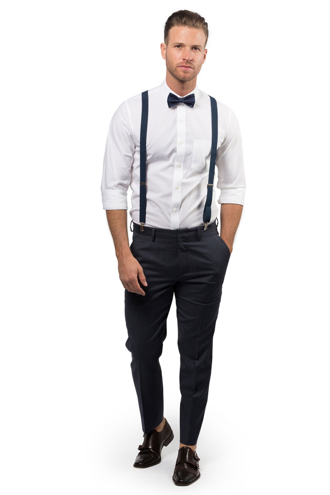 Navy Polka Dot Bow Tie \u0026 Navy 
