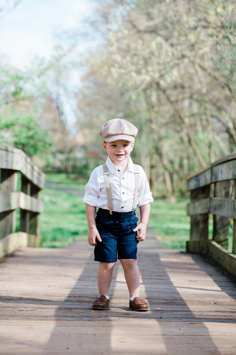 Ring Bearer Outfit Toddler Tan for Weddings Tan Suspenders & Etsy