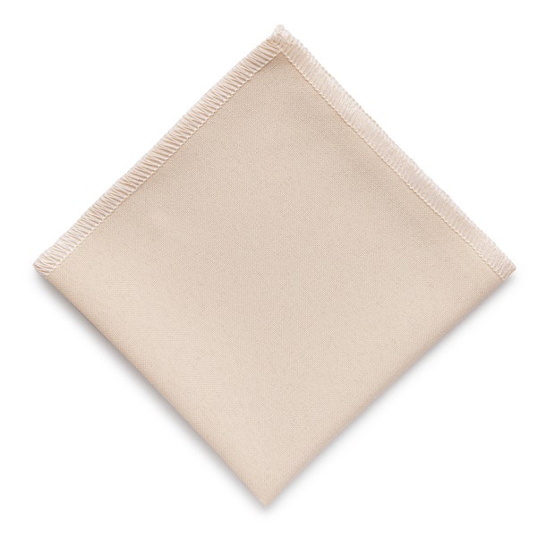 Cream Pocket Square for Men, Cream Handkerchief for Men, Cream Hanky Wedding