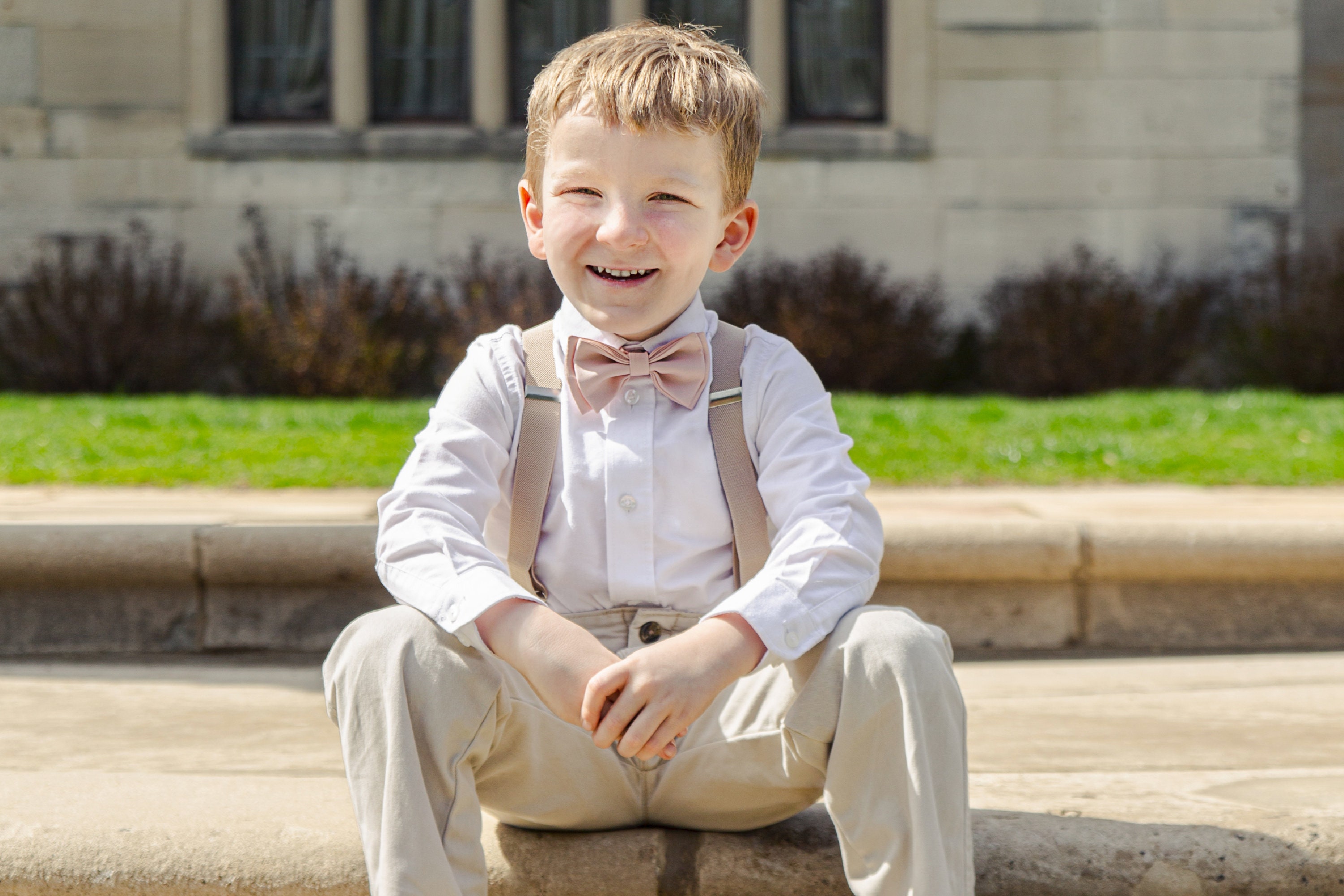 blush colored bow ties