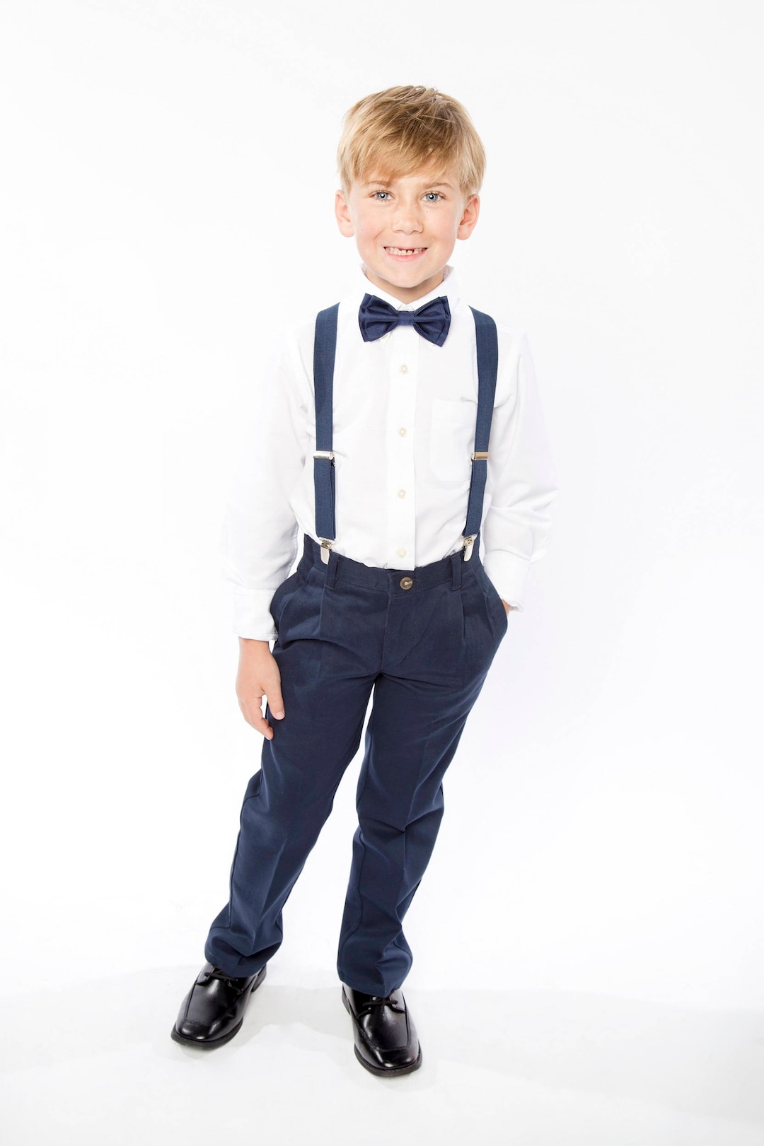 Navy Blue Bow Tie & Navy Blue Suspenders for Boys, Bow Tie Suspenders for  Mens, Wedding Suspenders Bow Tie Set - Etsy