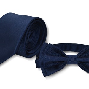 Navy Necktie & Navy Bow Tie for Baby Toddler Boy Men, Navy Blue Tie, Navy Blue Bow Tie, Wedding Neckties, Wedding Bow Ties