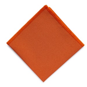Burnt Orange Pocket Square for Men, Burnt Orange Handkerchief for Men, Burnt Orange Hanky Wedding