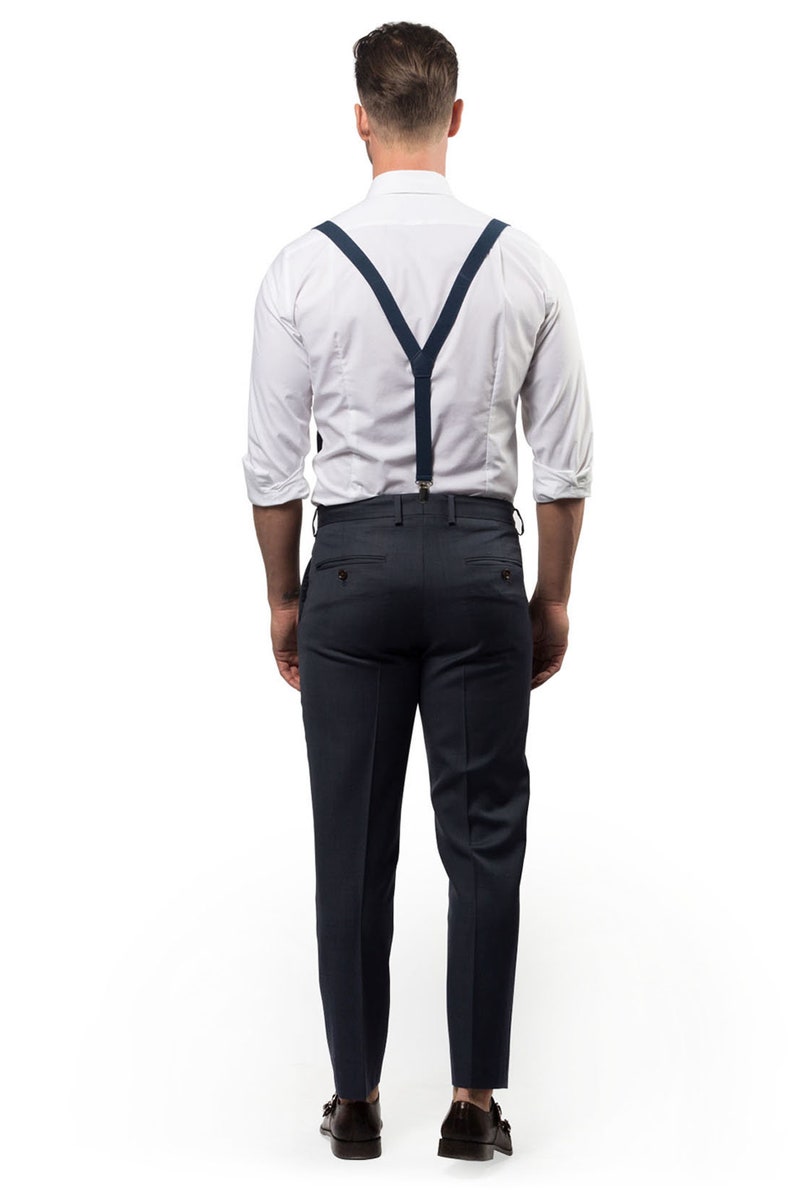 Bow Tie Suspenders Set Light Pink Bow Tie Navy Blue Etsy