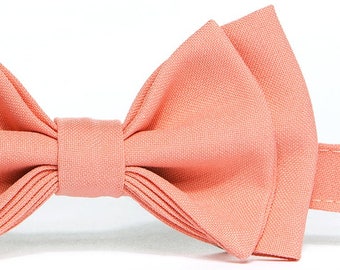 Papillon color salmone corallo, papillon color pesca corallo, papillon per uomo, papillon per ragazzo, papillon da matrimonio, papillon per sposo