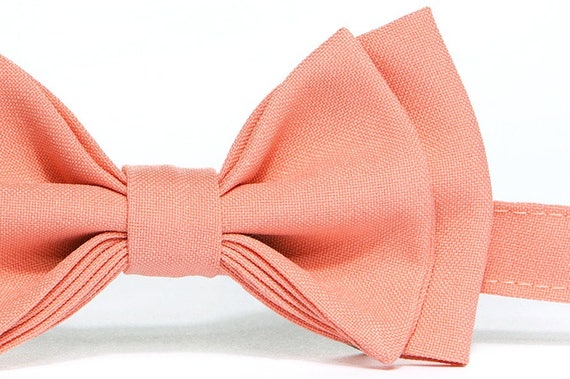 Salmon Coral Bow Tie Peach Coral Bow Tie Bow Ties for Men Bow