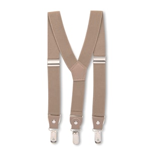 Khaki Beige Suspenders for Toddlers, Beige Tan Suspenders Wedding, Suspenders for Boys, Suspenders for Men, Groom Groomsmen Attire, Outift