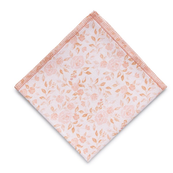 Blush Pink Roses Pocket Square for Men, Blush Floral Pocket Square, Blush Handkerchief for Men, Blush Hanky Wedding