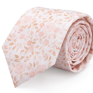 Blush Pink Roses Tie for Man, Blush Pink Tie Mens, Blush Wedding Ties, Wedding Neckties, Blush Ties for Groom and Groomsmen, Skinny Necktie