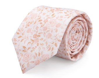 Blush Pink Roses Tie for Man, Blush Pink Tie Mens, Blush Wedding Ties, Wedding Neckties, Blush Ties for Groom and Groomsmen, Skinny Necktie