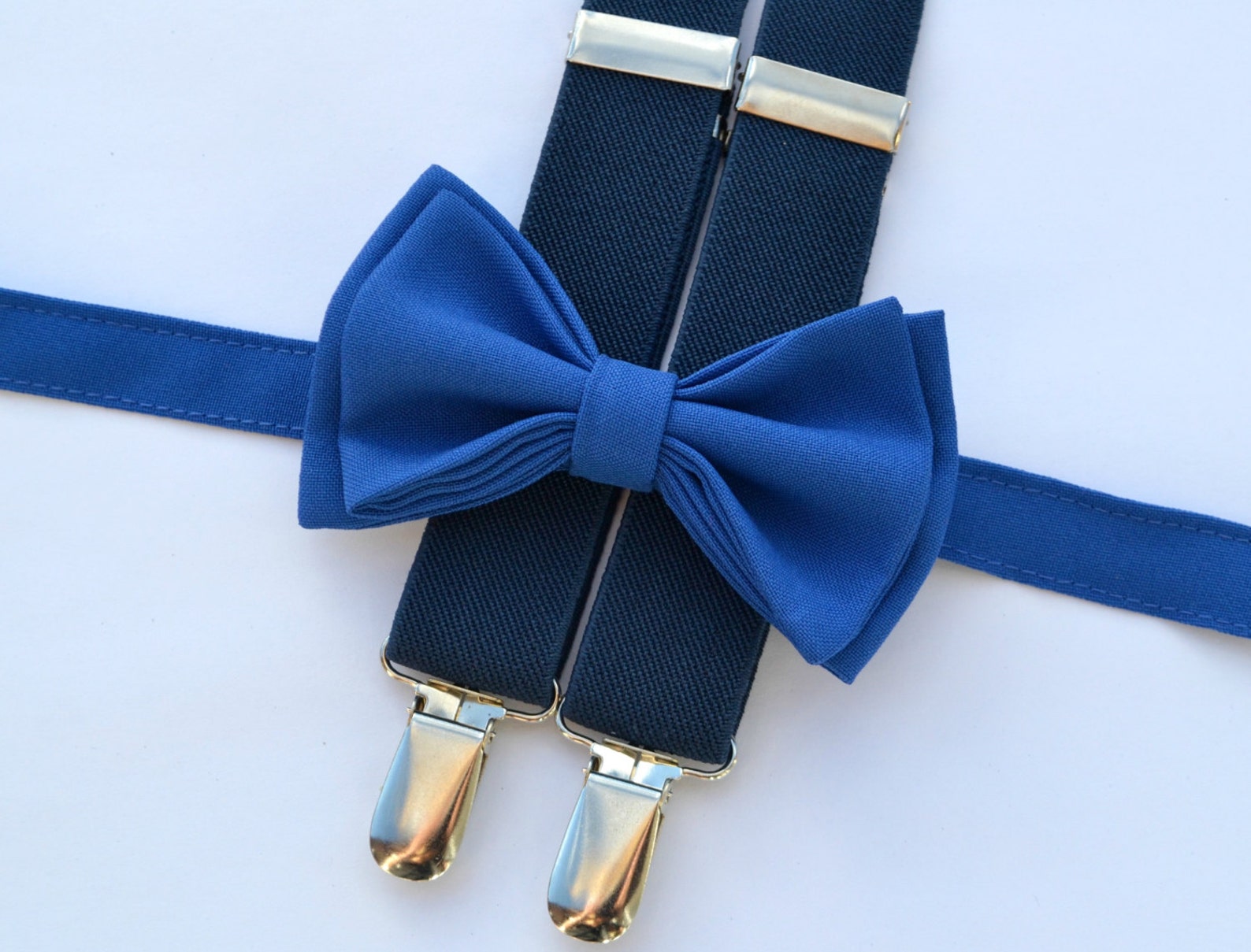 Royal Blue Bow Tie & Navy Suspenders for Baby Toddler Boy Etsy