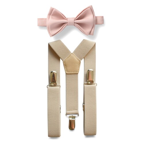 Ivory Cream Bow Tie & Beige Suspenders for Baby Toddler Boy Etsy