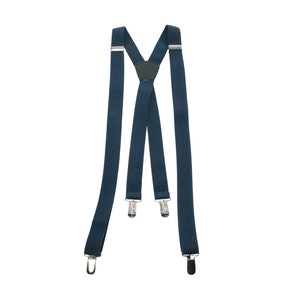 Navy Blue Suspenders for Men X-Shape Back, Navy Blue Suspenders Wedding, Navy Suspenders Groom and Groomsmen