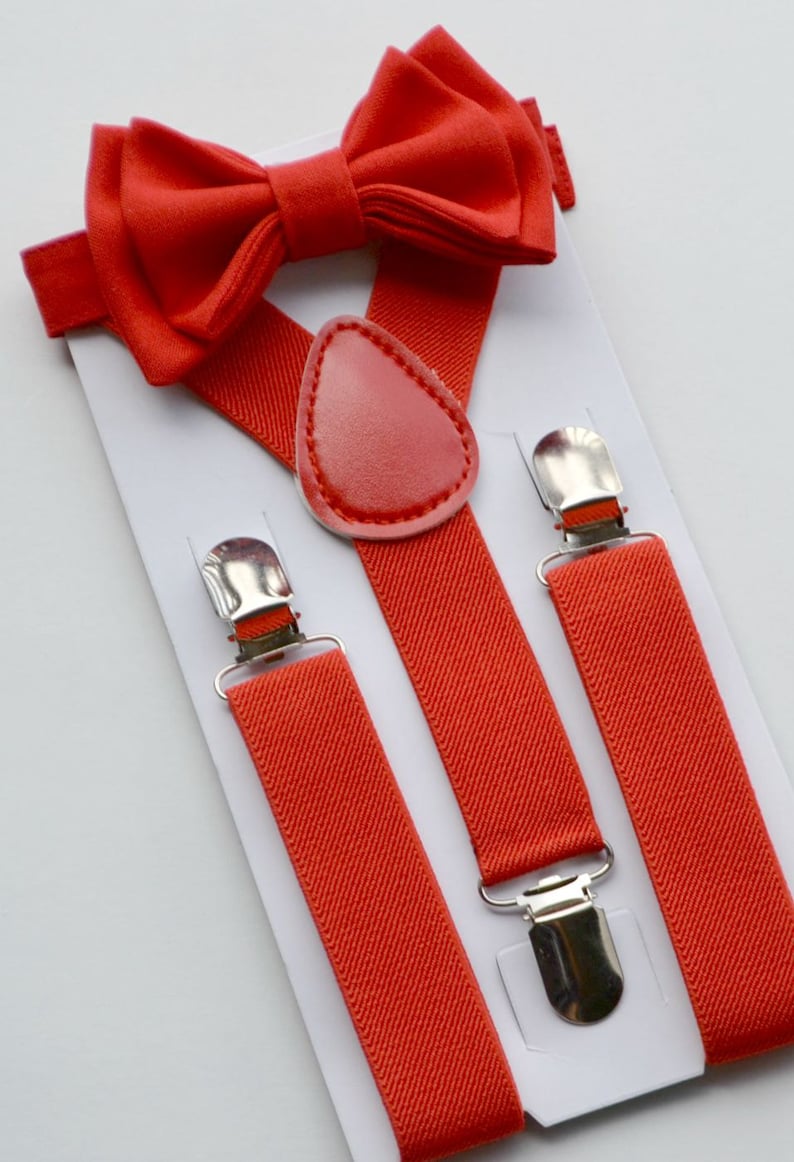 Red Bow Tie & Red Suspenders Set Bow Tie Suspenders for Men Etsy