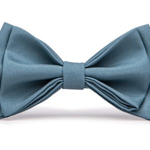 Steel blue bow tie