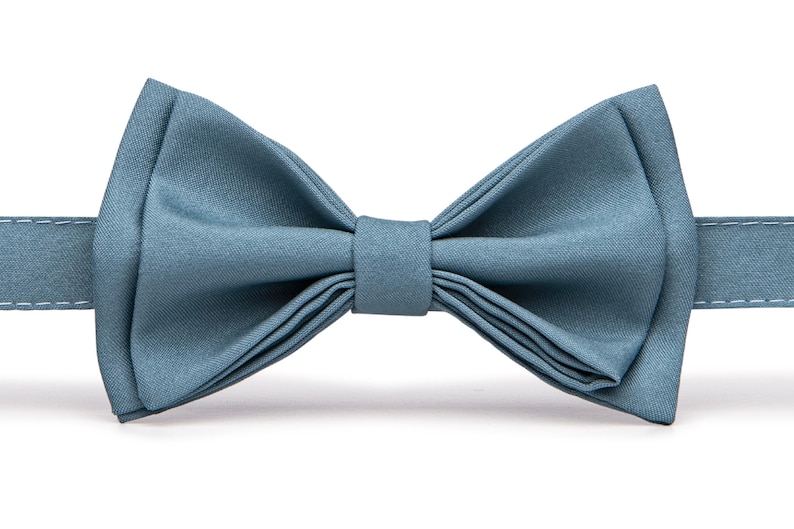 Steel blue bow tie
