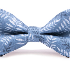 Cotton Dusty Blue Nature Print Bow Tie for Men, Dusty Blue Bow Tie Kids, Dusty Blue Bow Tie Boys, Dusty Blue Bow Tie Toddler
