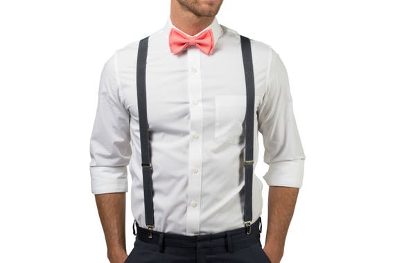 Coral and gray bow tie deals