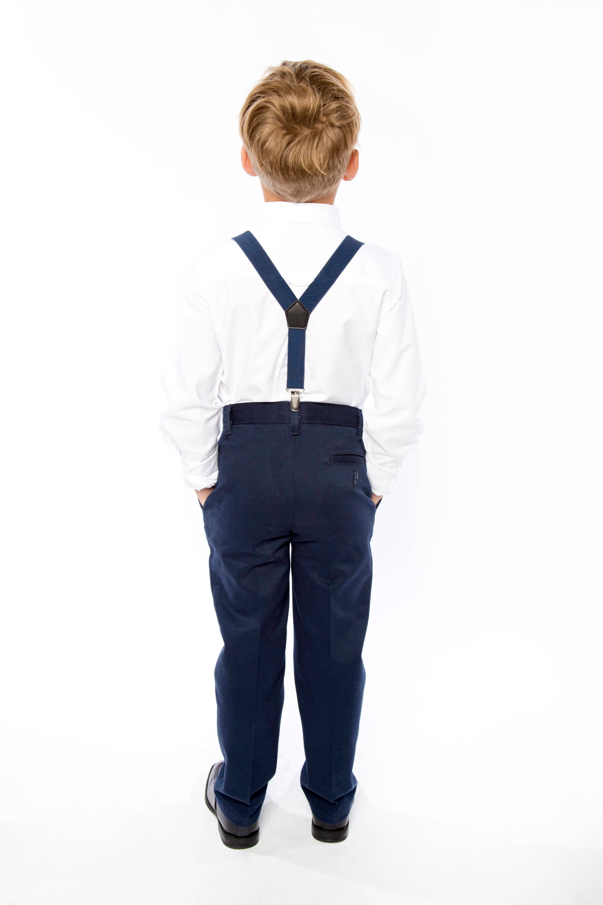 childrens navy bow tie and suspenders