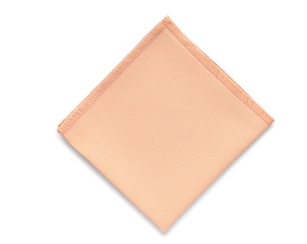 Peach Pocket Square for Men, Peach Handkerchief for Men, Peach Hanky Wedding, Groom Groomsmen Ring Bearer Summer Wedding Attire