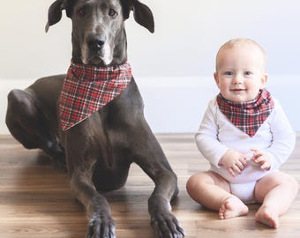 Baby First Christmas Outfit Bib Bandana, Dog Christmas Bandana, Baby Boy Girl Christmas Gift, Family Christmas Photos