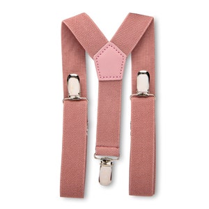 Dusty Rose Suspenders for Toddlers, Dusty Rose Suspenders for Men, Dusty Rose Suspenders for Boys, Rosette Suspenders, Boho Wedding Outfits