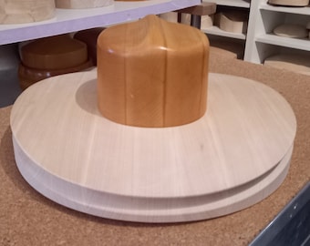 Blocs à chapeaux en bois, formes pour chapellerie, chapeliers - uniques