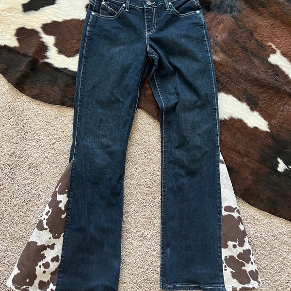 Cow Print Jeans Etsy