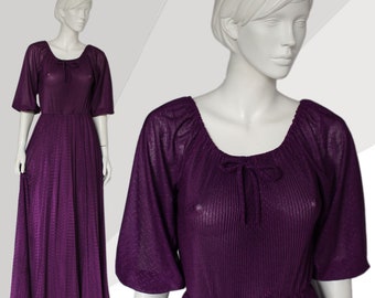 Longue robe gitane violette vintage, robe riche violette, robe maxi violette, robe magique enchanteresse, robe C & A, robe violette pure, Halloween,