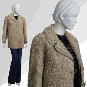 Extraordinary Cream Curly Lambswool Leather Coat 1960s Vintage Lambswool Coat Beige Cream Leather Piped Coat 1960s Mid Length Coat Etsy UK