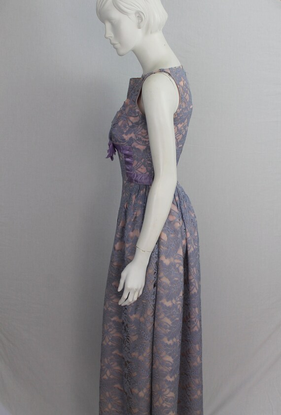 Vintage Lilac Lace Dress, 1940s Dress, Violet Dre… - image 5