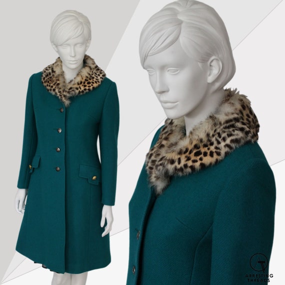 Teal 60s Coat, 60s Tailored Coat, 60s Wool Coat, C