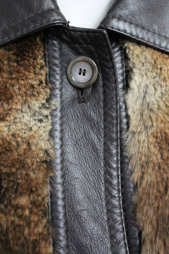 80s HUGO BOSS Rabbit Fur Jacket, Vintage Brown Lo… - image 9