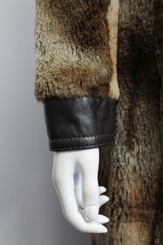 80s HUGO BOSS Rabbit Fur Jacket, Vintage Brown Lo… - image 2