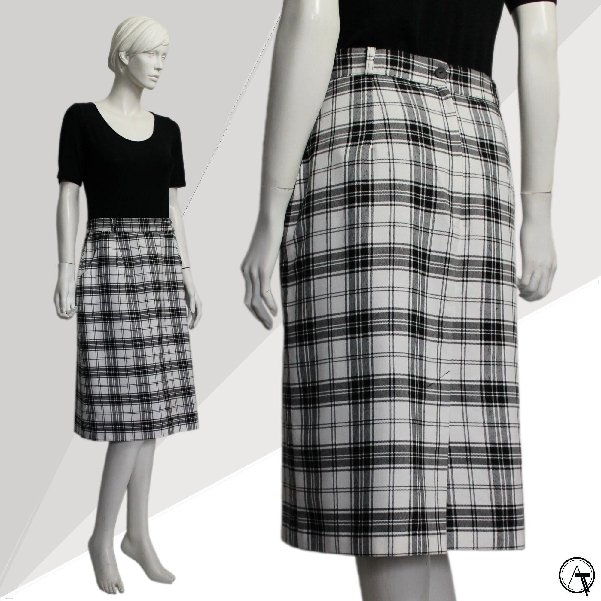 スカート ameri vintage MEDI STRAIN CHECK SKIRT MEDI STRAIN CHECK SKIRT