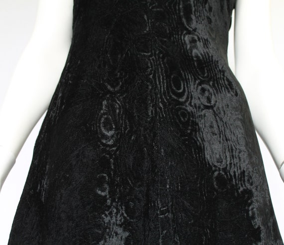 Black 60s SAMBO Dress, Velvet Black Chiffon Frill… - image 5