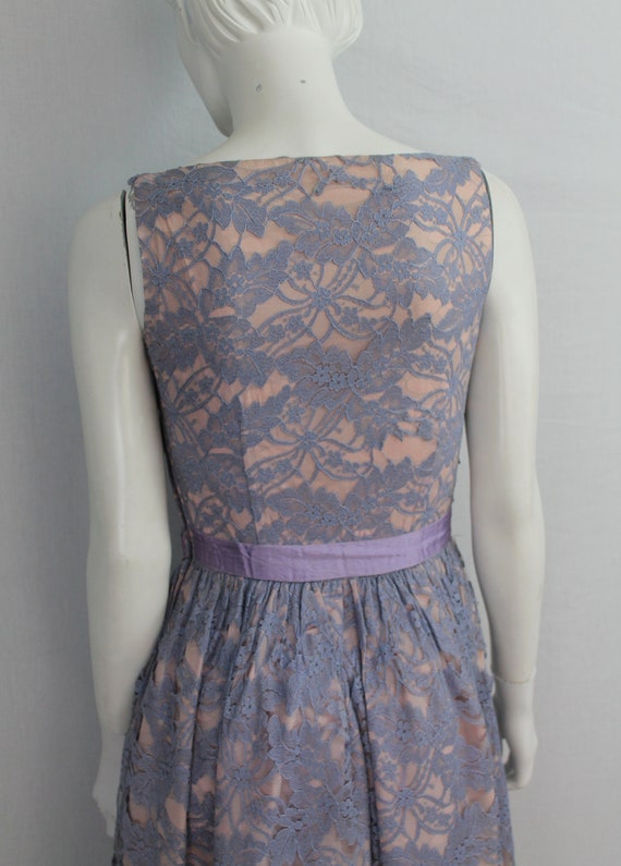 Vintage Lilac Lace Dress, 1940s Dress, Violet Dre… - image 9