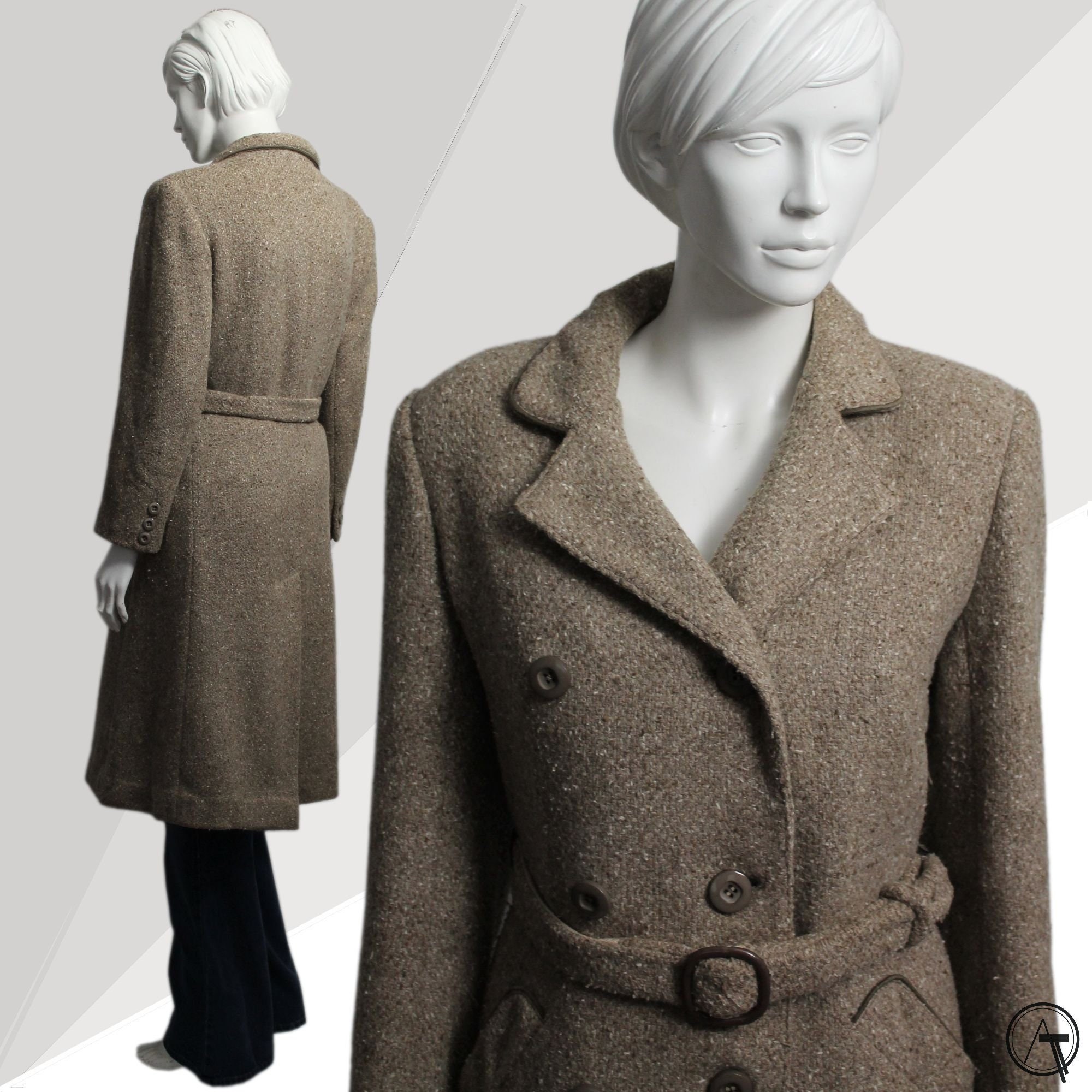 Windsmoor OATMEAL Coat, Vintage 60s Coat, Beige Brown Coat