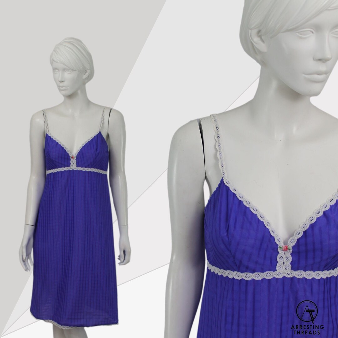 70er Lila Slip Kleid Vintage Lila Spitzen Borte Slip - Etsy.de