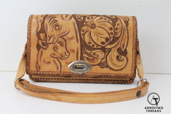 Mexican tooled top leather purses