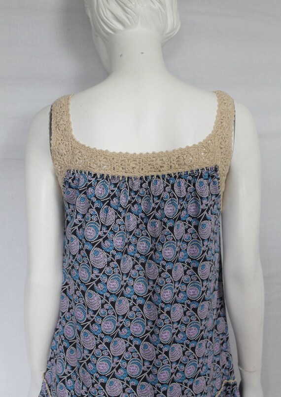 70s Cotton Tent Dress, 70s Cotton Crochet Dress, … - image 9