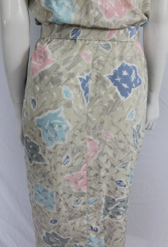 80s Vintage Shimmer Fantasy Pastel Floral Print D… - image 8