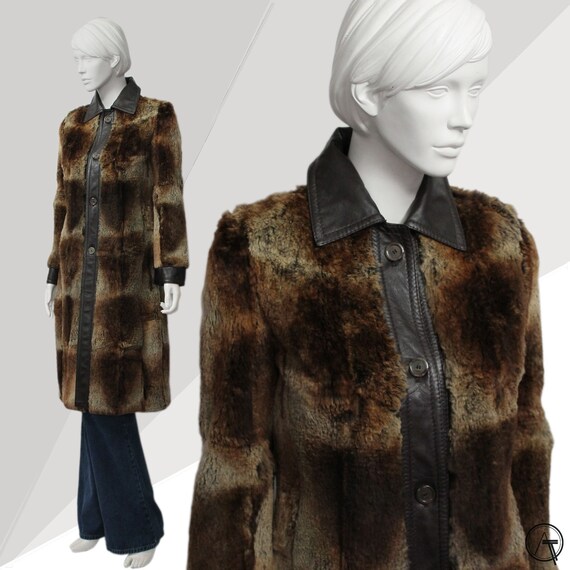 80s HUGO BOSS Rabbit Fur Jacket, Vintage Brown Lo… - image 10
