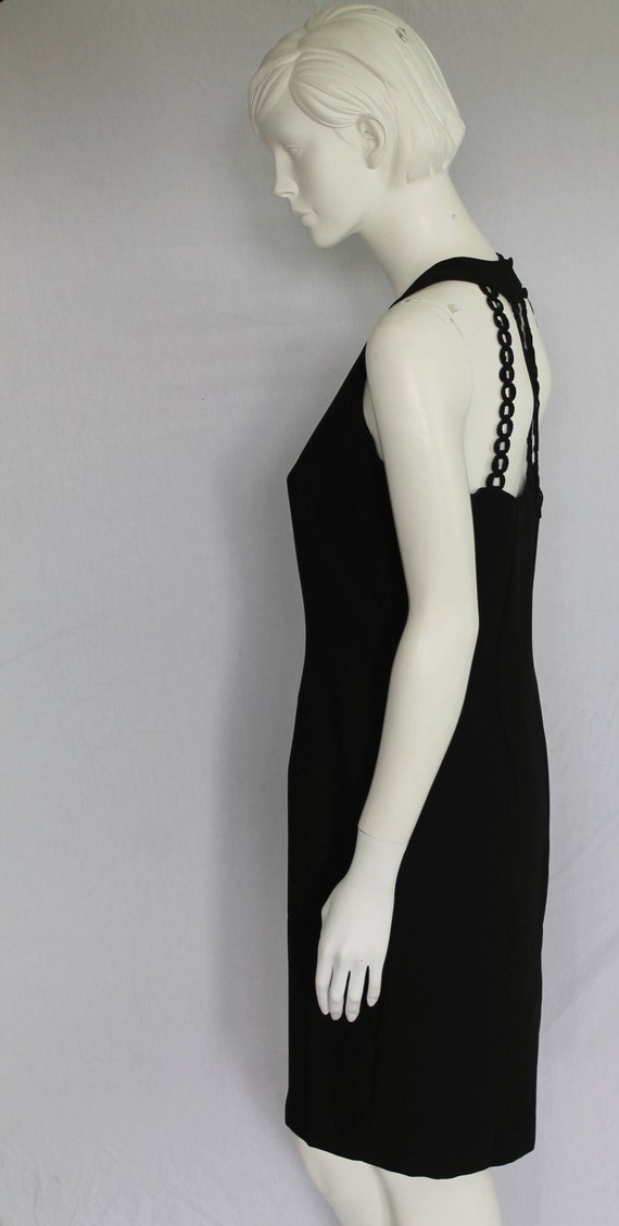 Black Plaited Backless Dress, Vintage Black Shift… - image 6