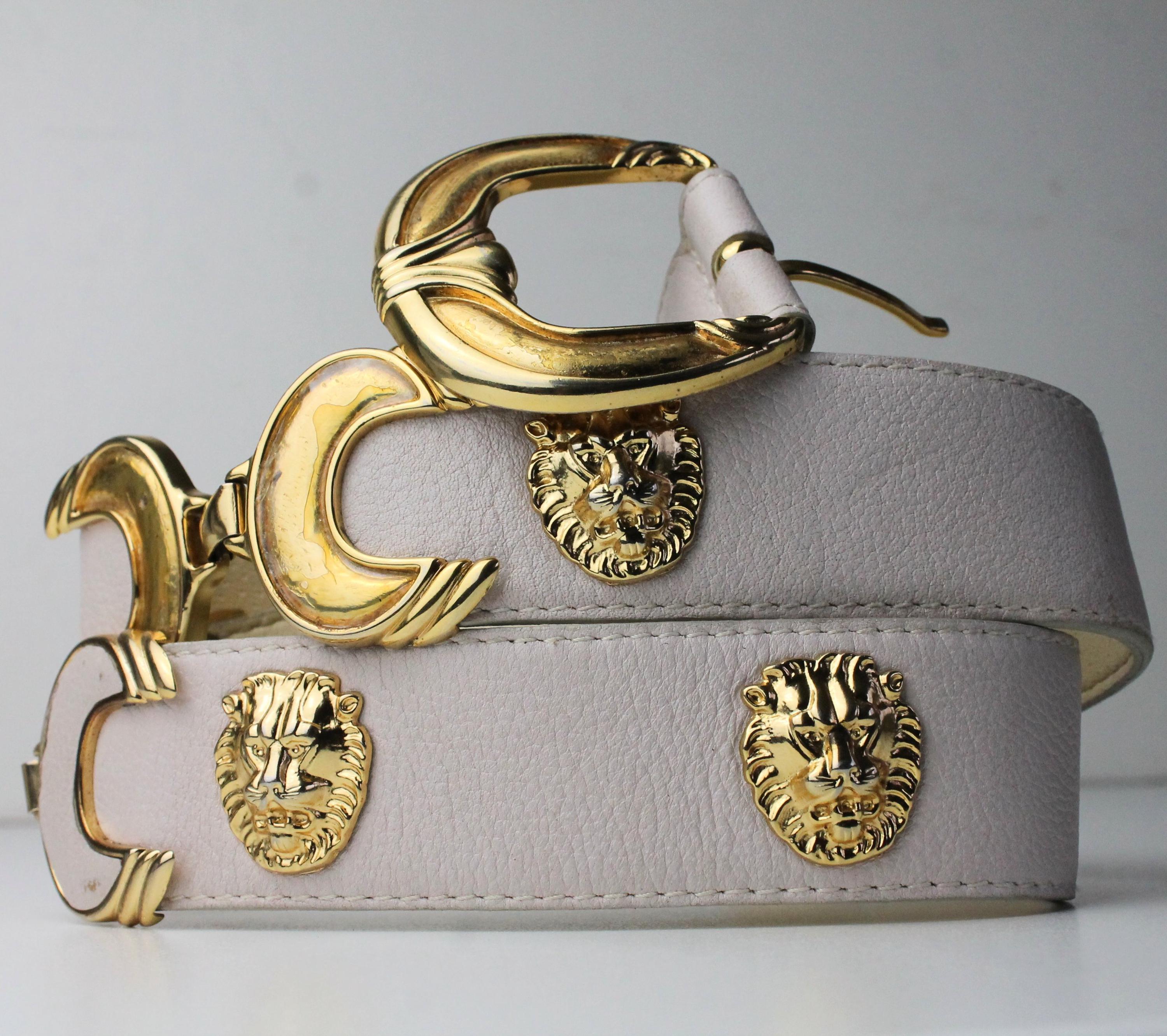 Vintage 80\'s statement belt lion head jungle braided stretchy one size 80s Lion Head Belt - Etsy Singapore main image 4
