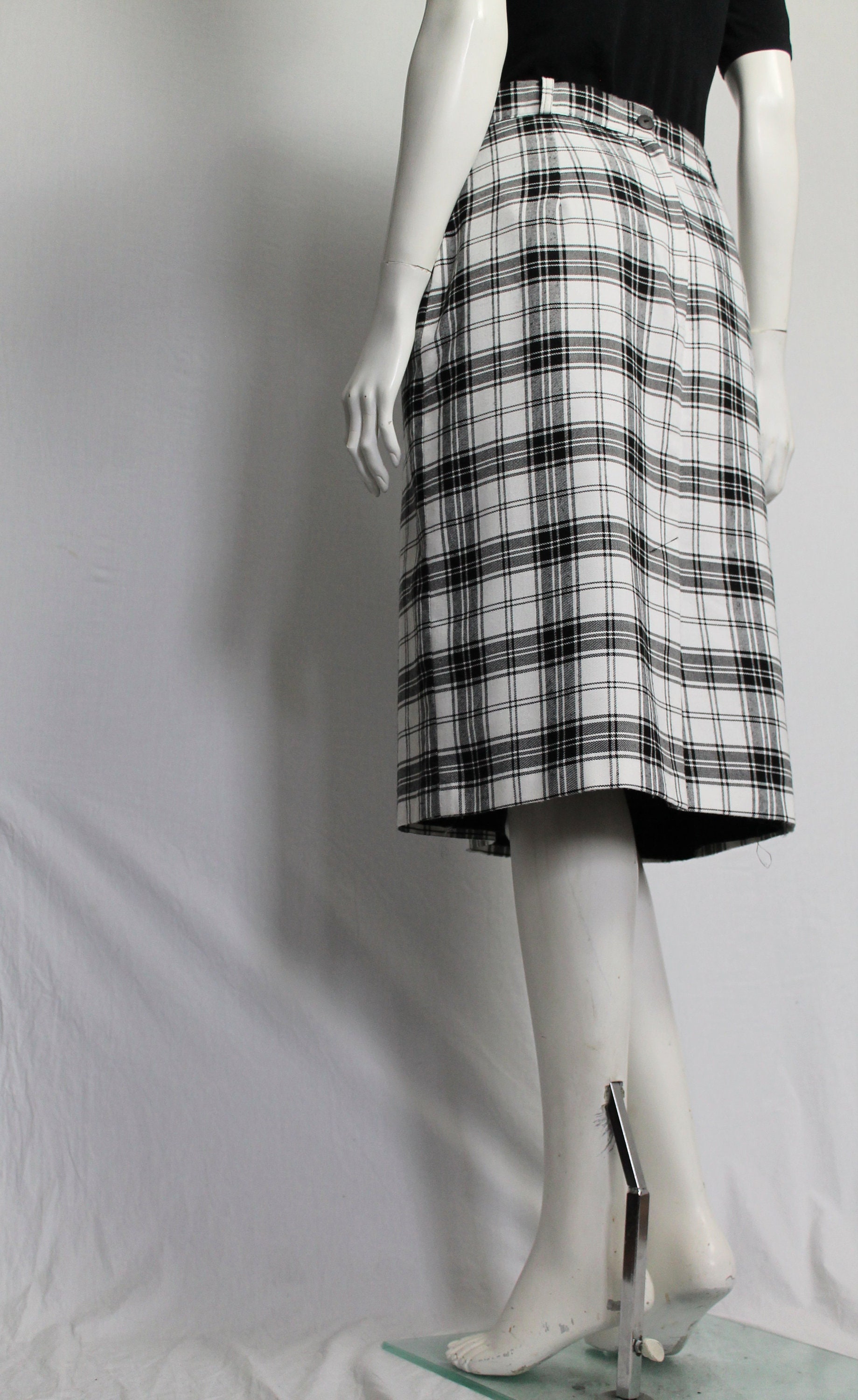 【DIMANCHE】CHECK LONG SKIRT Hanni Maxi Skirt Black Check – VRG GRL