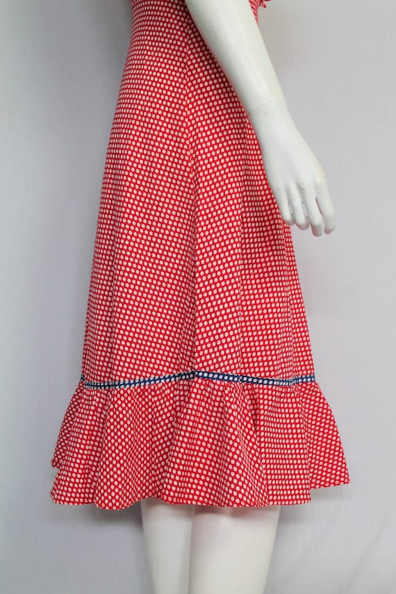 Sailor Girl Dress, Red Blue Polka Dot Dress, 1950… - image 7