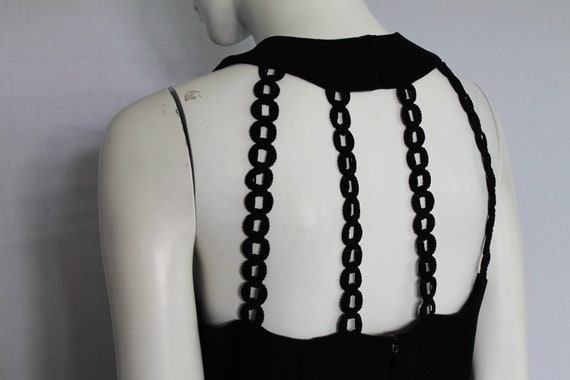 Black Plaited Backless Dress, Vintage Black Shift… - image 3