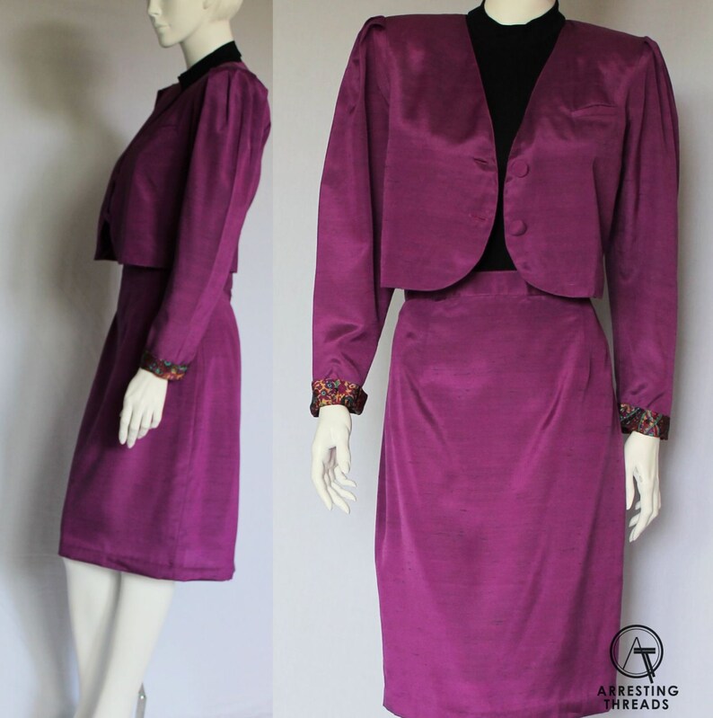 Womens Armani Suit Silk Armani Suit Jacket Skirt Suit image 1