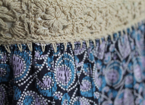 70s Cotton Tent Dress, 70s Cotton Crochet Dress, … - image 8